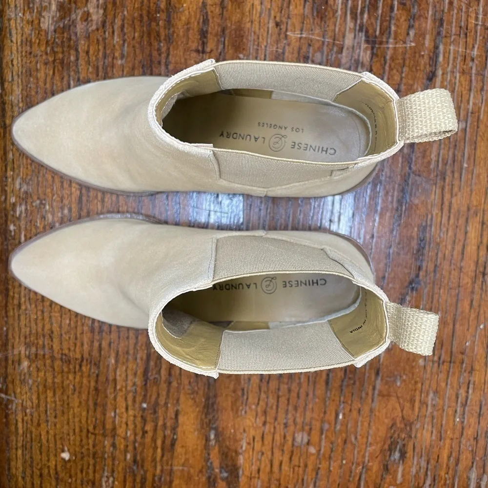 Chinese Laundry Filip Bootie Beige 2” Block Heel Boots